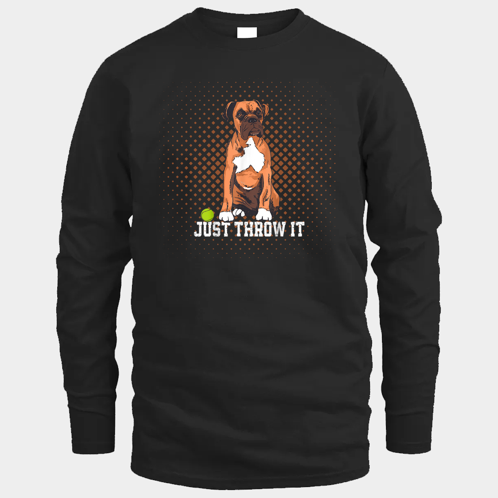 Boxer Love Just Throw It Long Sleeve- Black - Glaxycustom