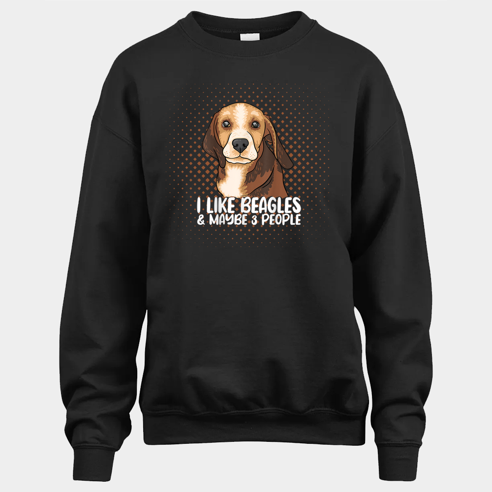 I Like Beagles Dog Unisex Sweatshirt - Black - Glaxycustom