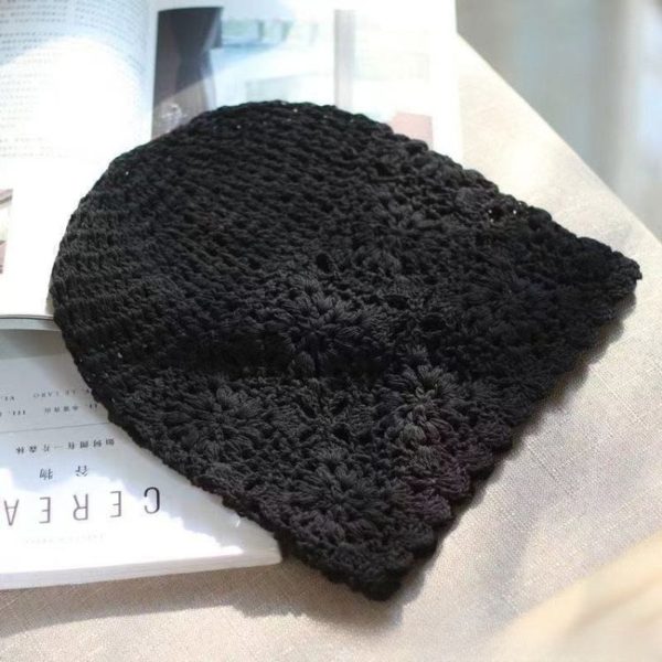 Thin Handmade Knitted Hat with Hollow Out Design