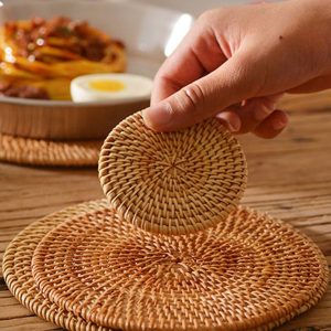 Coasters For Pots And Cups Made Of Rattan