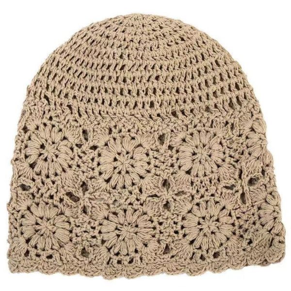 Thin Handmade Knitted Hat with Hollow Out Design